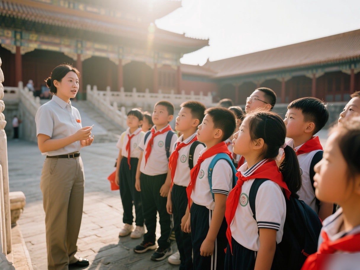 中小学生在故宫研学